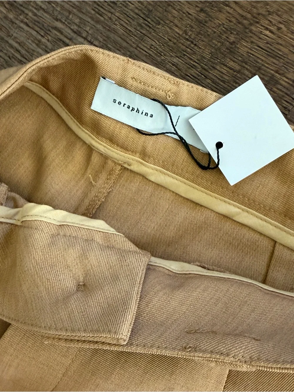 Women’s Pleated Chinos in Camel Tan - Picture 3 of 5